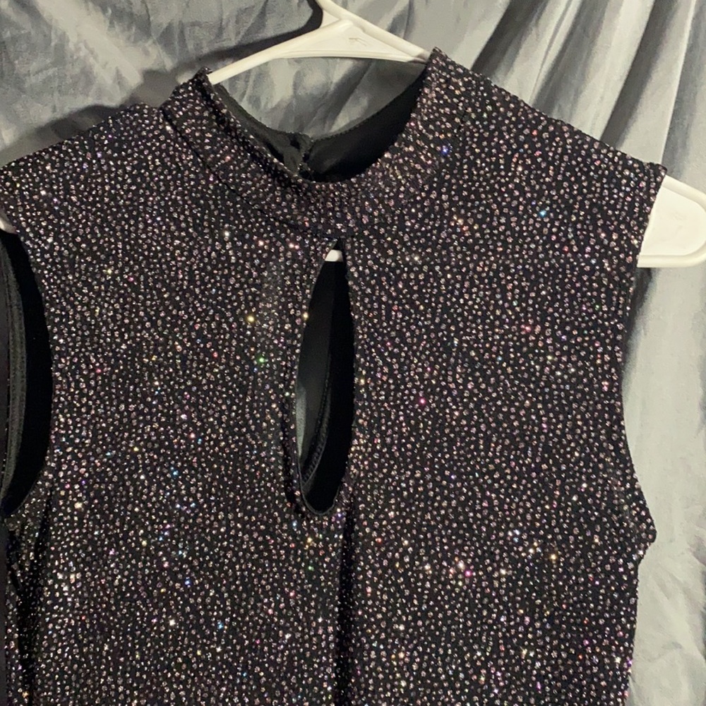Dress - black sparkle, below knee size medium